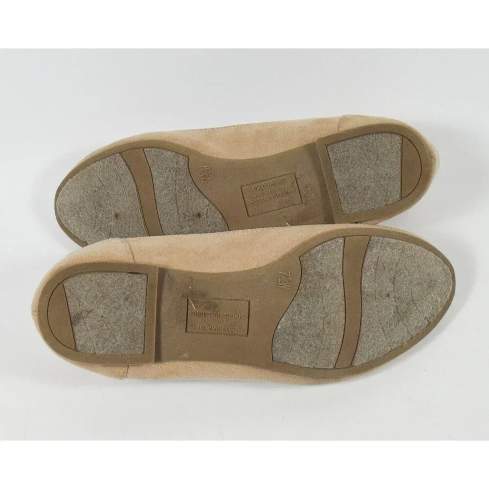 Christian Siriano for Payless Beige Ankle Strap Ballet Flats Shoes Sz 7.5W - Picture 5 of 5